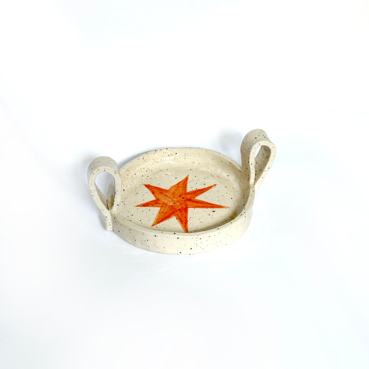 Small Handled Dish with Starburst Detail