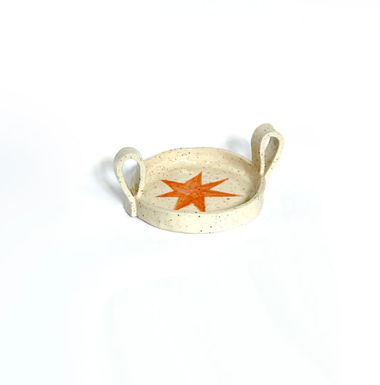 Small Handled Dish with Starburst Detail