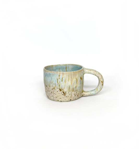 Blue Drip Speckled Mug (Flat white)