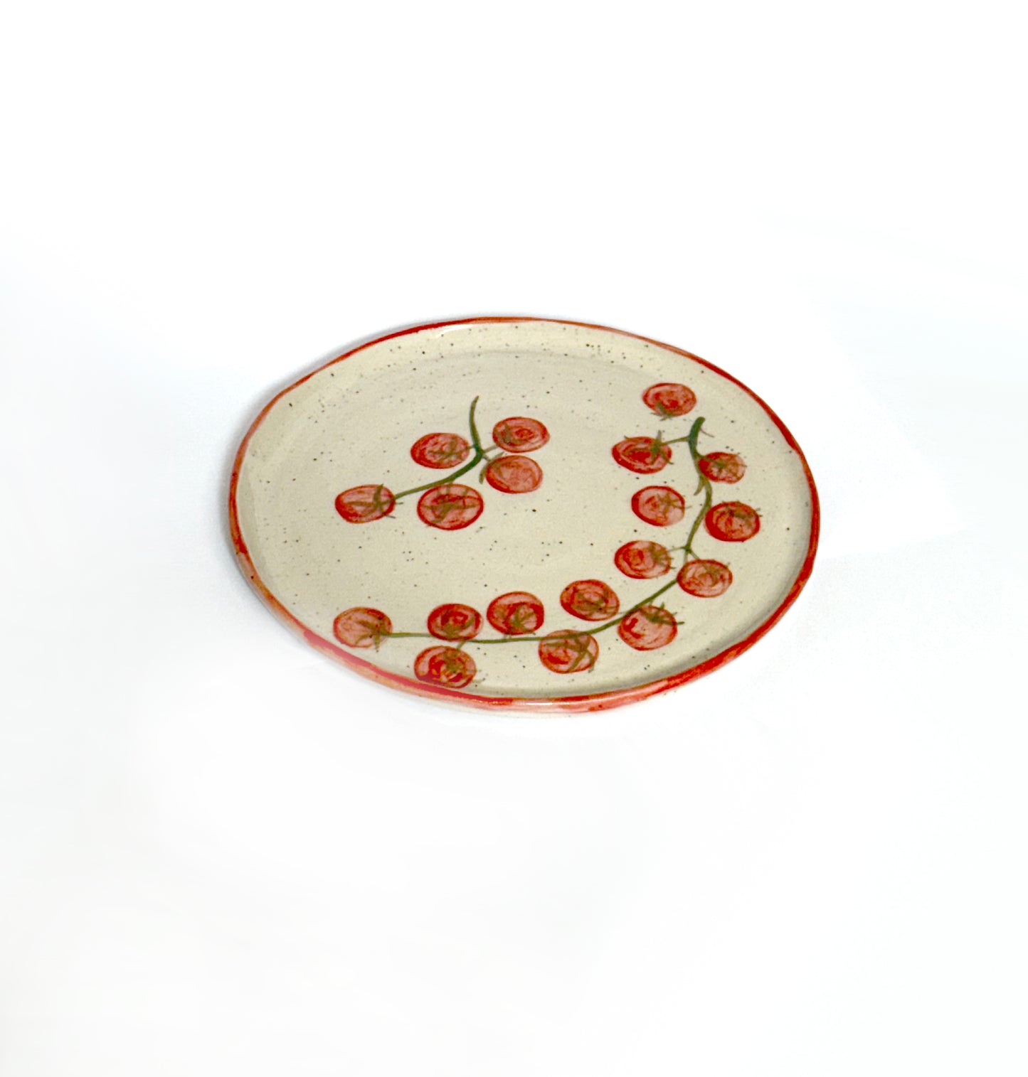 Speckled handpainted Tomato Plate