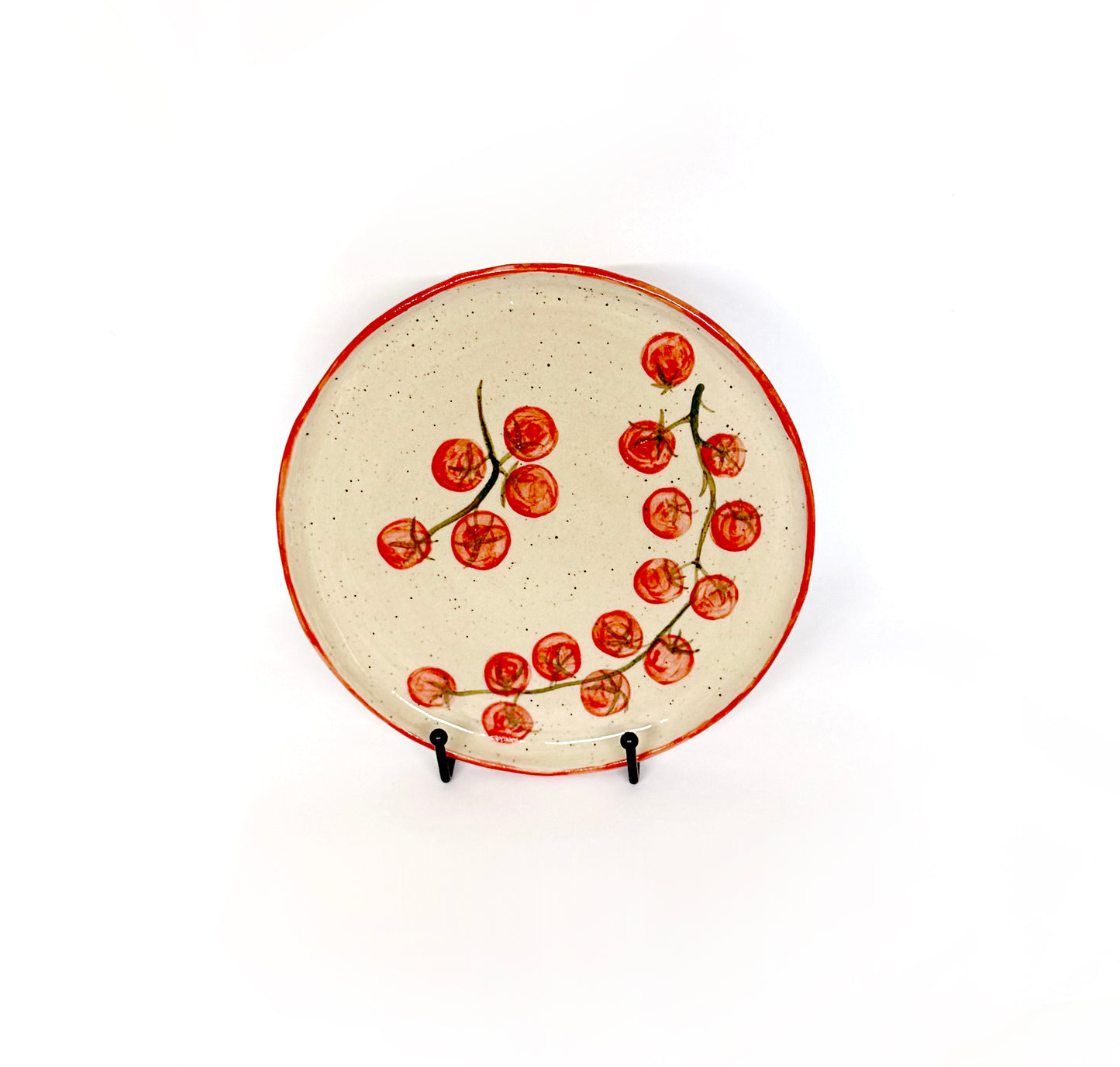 Speckled handpainted Tomato Plate