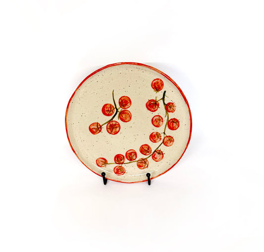 Speckled handpainted Tomato Plate